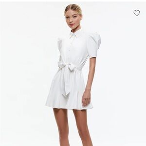 Alice + Olivia White Mini Dress faux leather